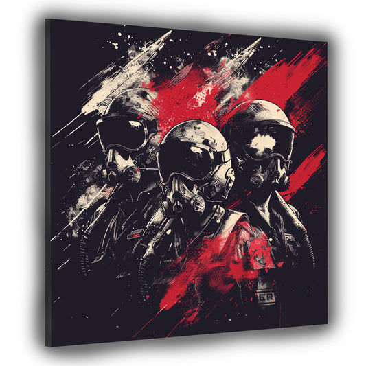 Quadro vigili del fuoco astratto con maschera antigas black style