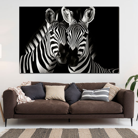 Quadro zebra bianco e nero