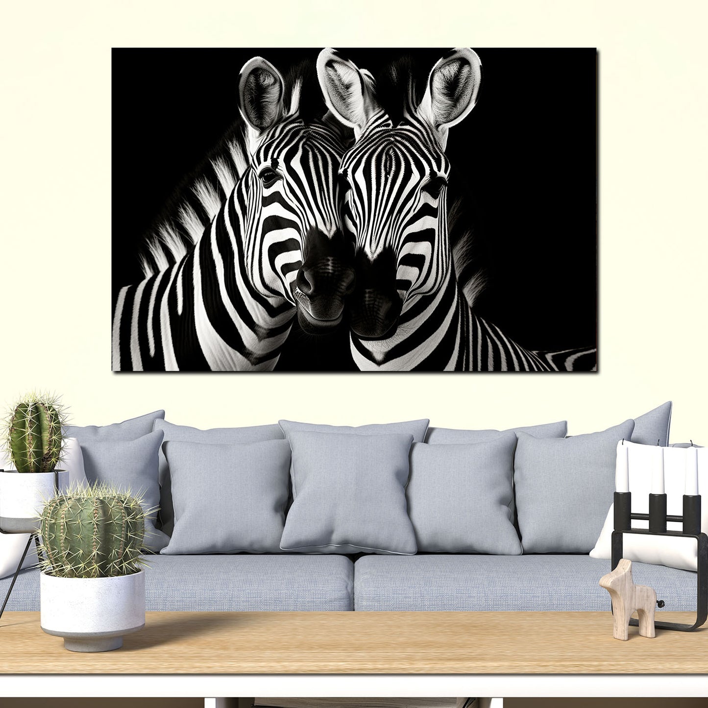 Quadro zebra bianco e nero