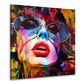 Quadro moderno donna con occhiali stile astratto Pop Art