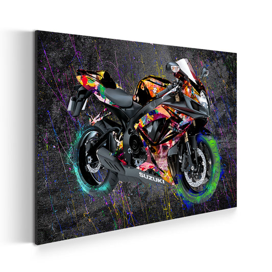 Quadro moderno Graffiti moto Green Wheel Pop Art Style