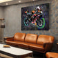 Quadro moderno Graffiti moto Green Wheel Pop Art Style