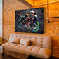 Quadro moderno Graffiti moto Green Wheel Pop Art Style