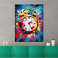 Quadro moderno pop art sveglia orologio splash