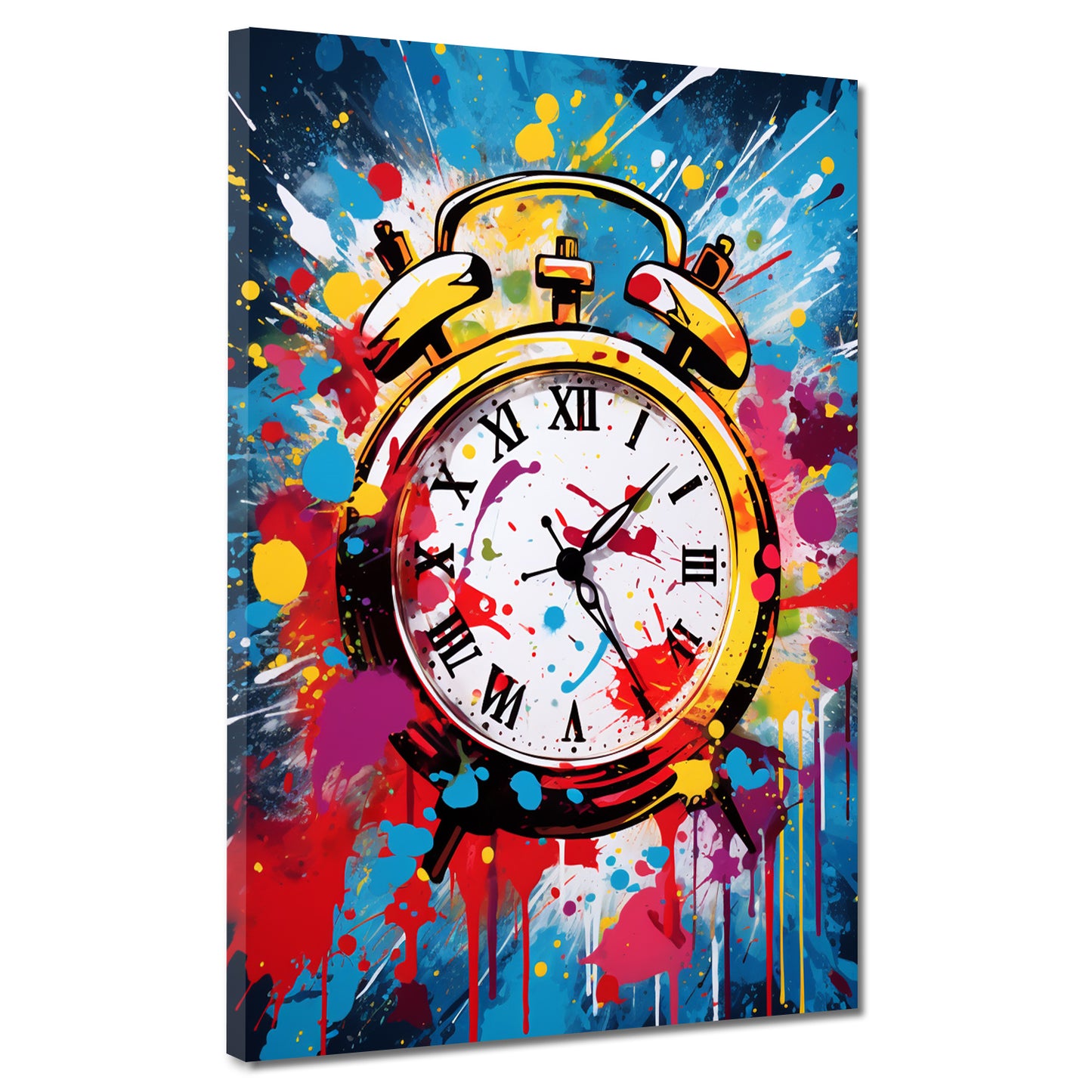 Quadro moderno pop art sveglia orologio splash