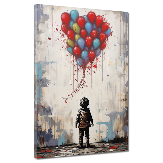 Quadro moderno bambino astratto con palloncini colorati