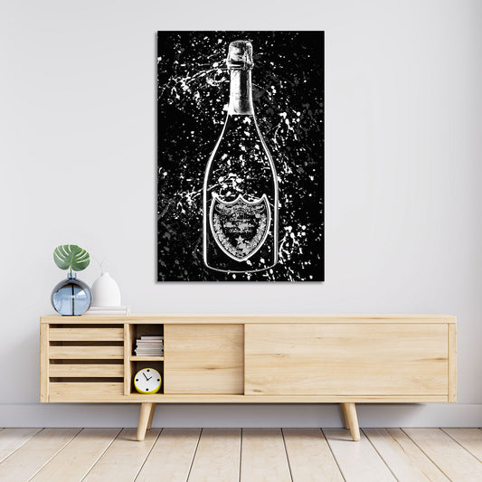 Quadro moderno bottiglia arte Pop Art Champagner