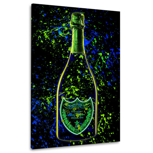 Quadro moderno bottiglia arte Pop Art Champagner