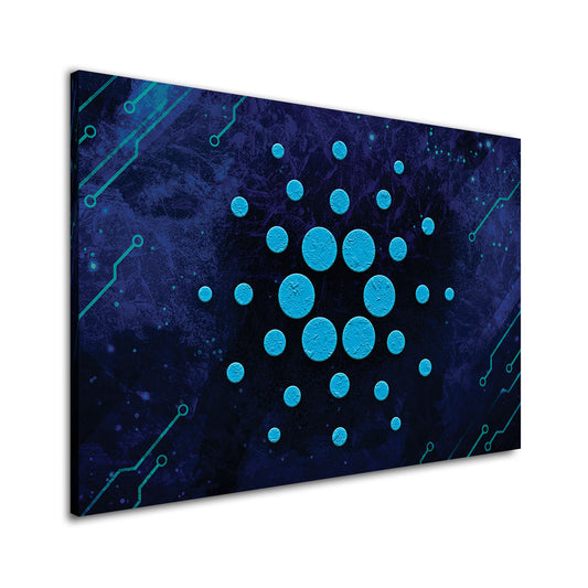 Quadro stampa su tela moderno Cripto Cardano Blue Style