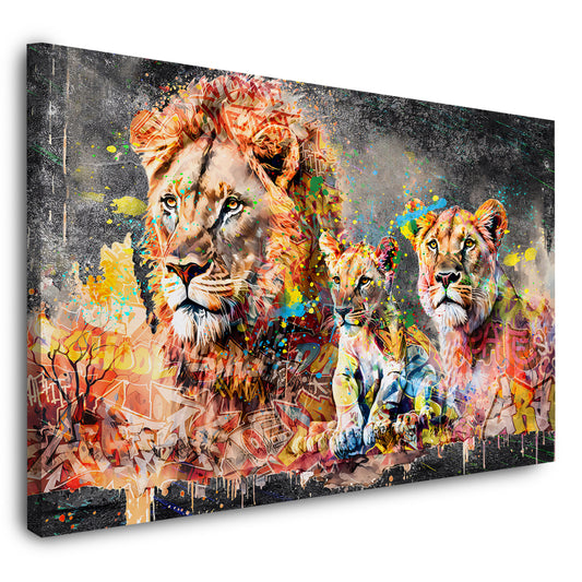 Quadro moderno leoni Graffiti Street Art Style