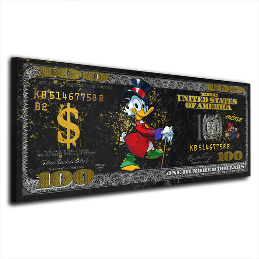 Quadro stampa su tela Paperone Pop Art Dollar Mario Edition Comic - Artedinoi
