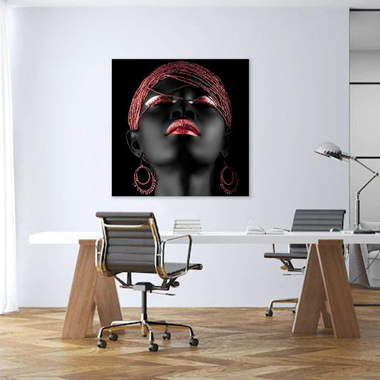 Quadro stampa su tela donna africana African Women Red