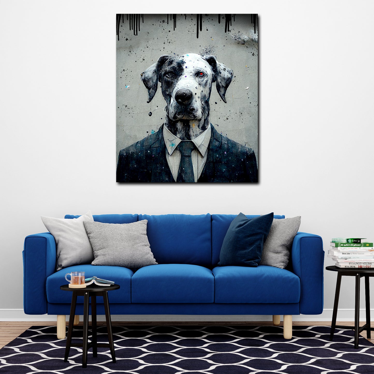 Quadro stampa su tela Pop Art Abstract Dog In Suit