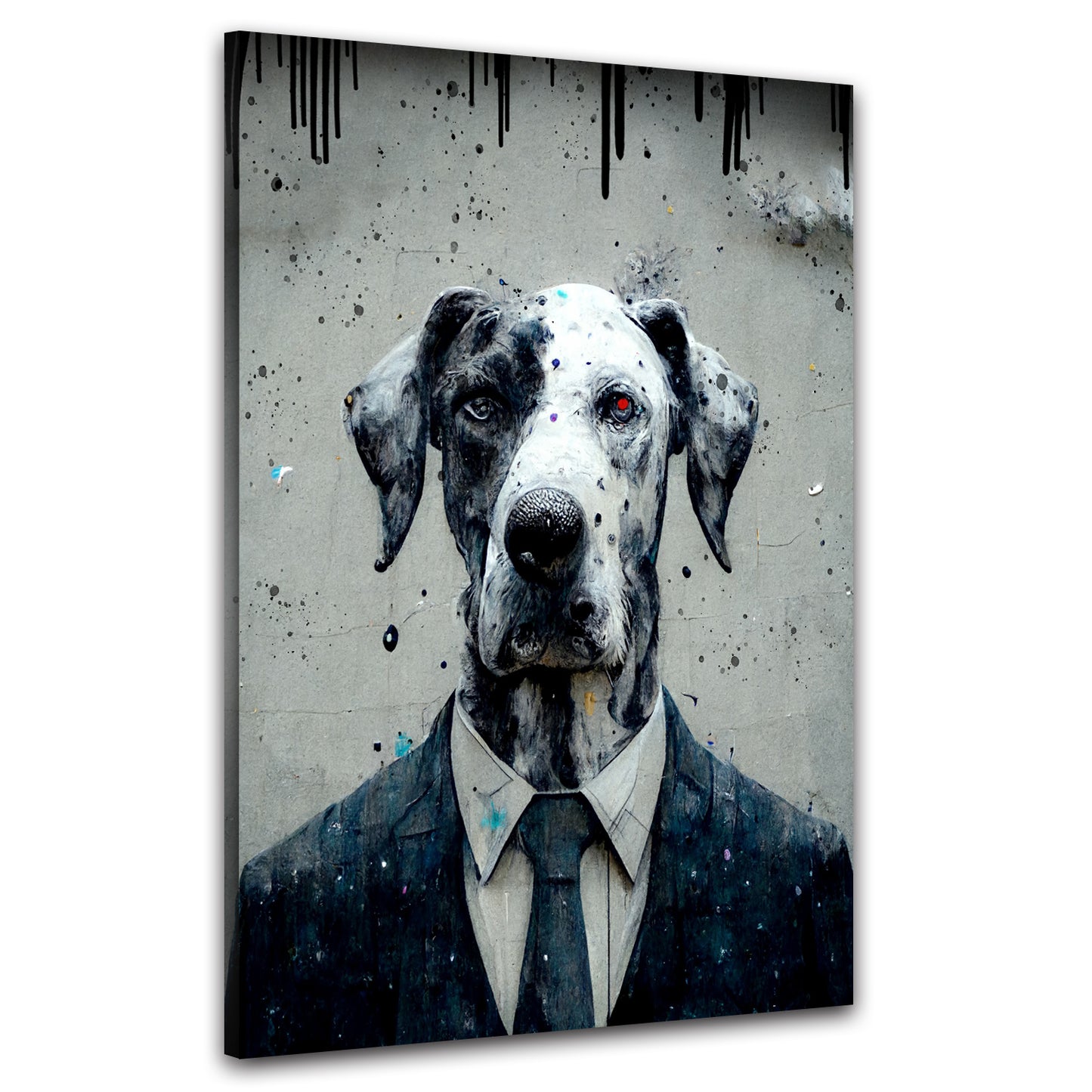 Quadro stampa su tela Pop Art Abstract Dog In Suit