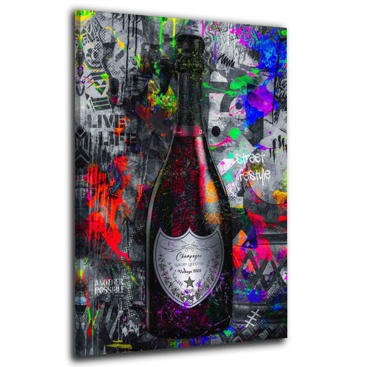 Quadro Bottiglia di Champagne Lifestyle Street Art