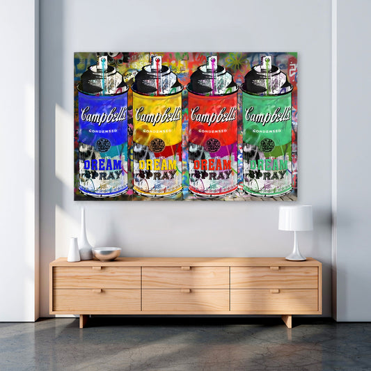 Quadro stampa su tela moderno Campbells Dream Spray Pop Art Style