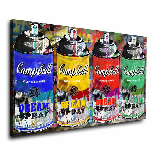 Quadro stampa su tela moderno Campbells Dream Spray Pop Art Style