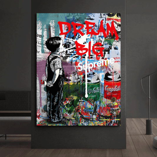 Quadro stampa su tela moderno Pop Art Dream Big