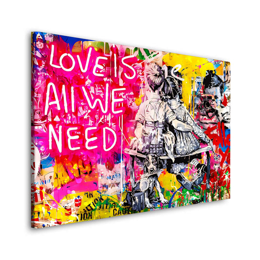 Quadro moderno Pop Art Street Art Style All We Need Is Love