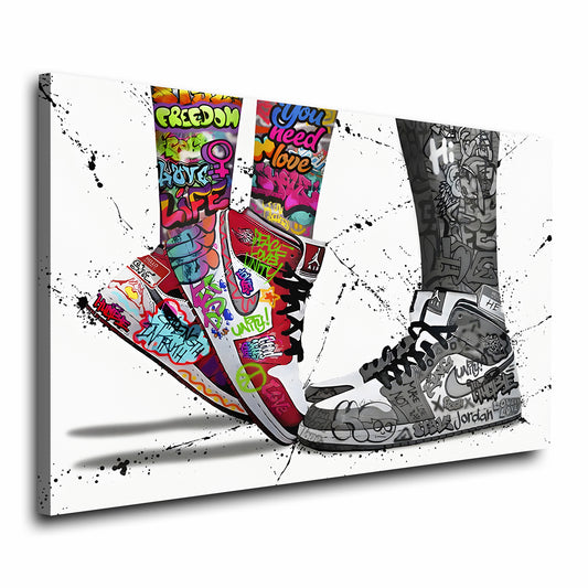 Quadro stampa su tela moderno Shoes Pop Art Style