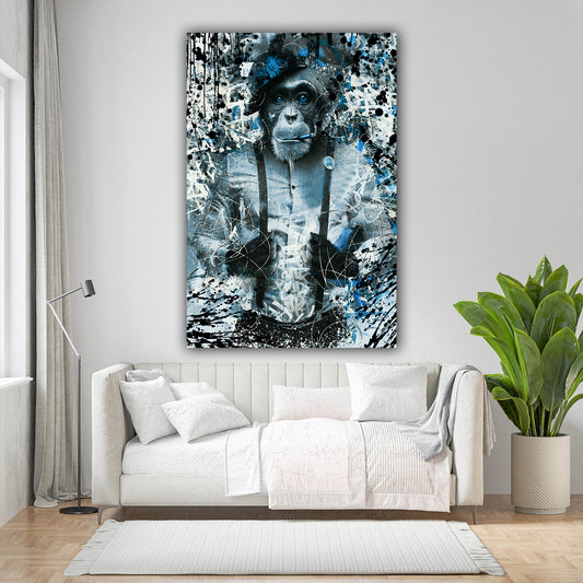 Quadro stampa su tela moderno Wall Art Cool Monkey Pop Art