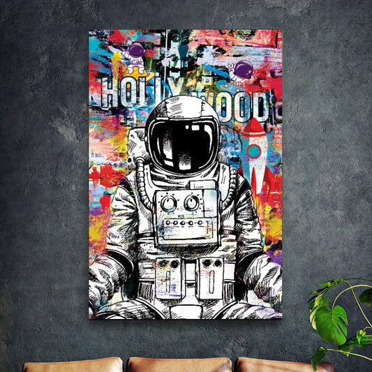 Quadro stampa su tela moderno astronauta Pop Art Style