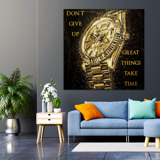 Quadro moderno motivazionale Gold Style