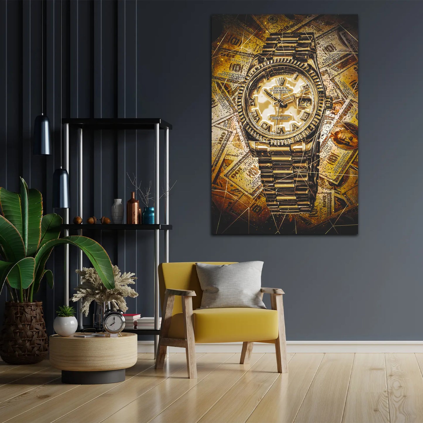 Quadro moderno motivazionale orologio Money