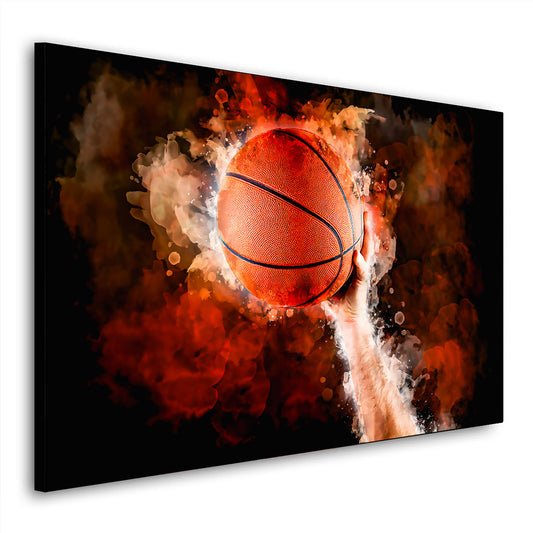 Quadro stampa su tela moderno pallacanestro Basketball Abstract Hand Style