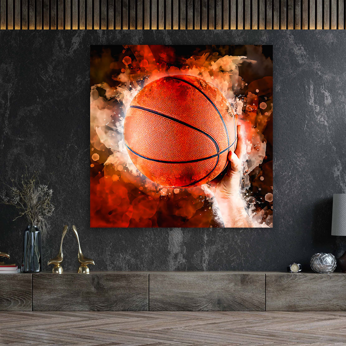 Quadro stampa su tela moderno pallacanestro Basketball Let´s Play