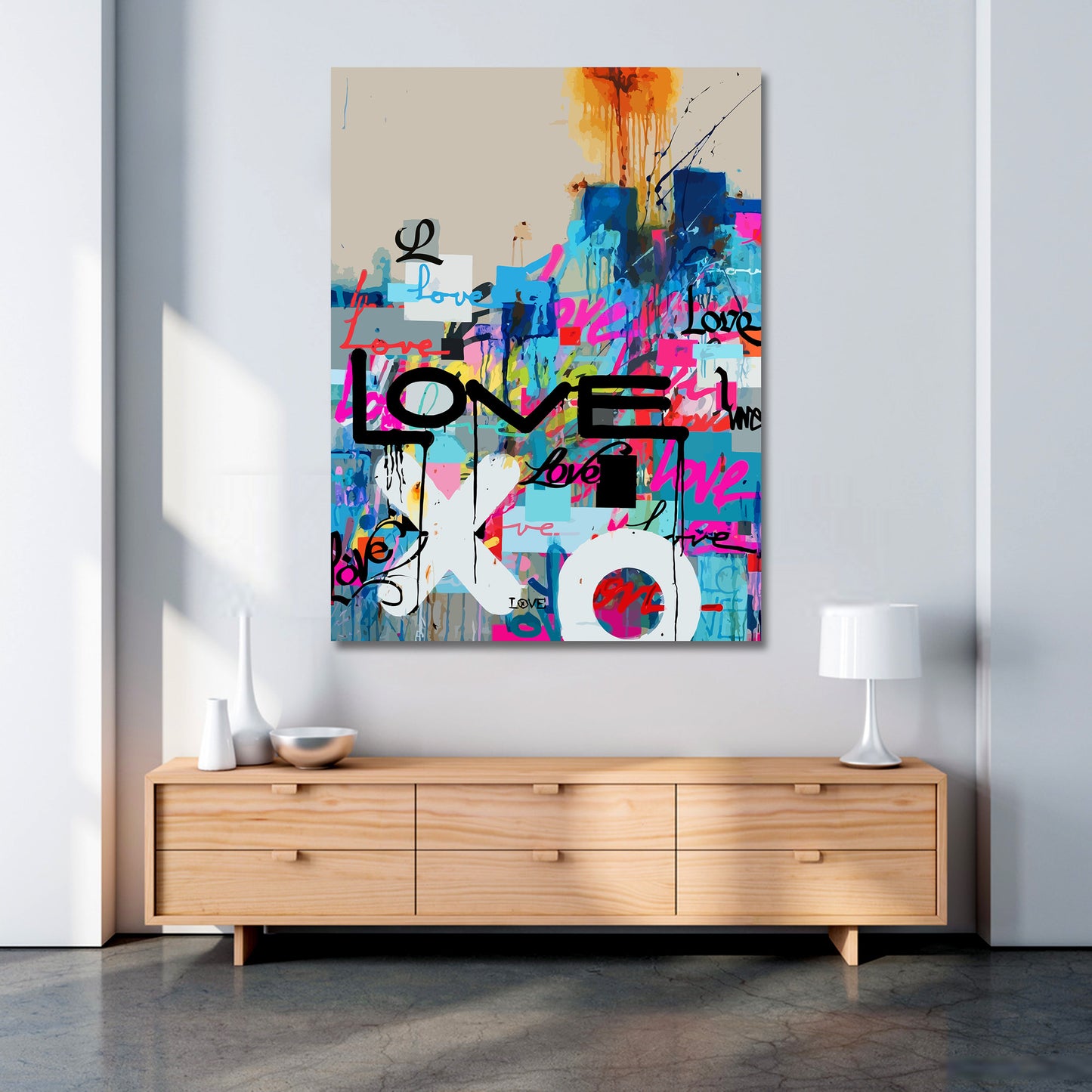 Quadro moderno stampa su tela Pop Art Love Abstract Style