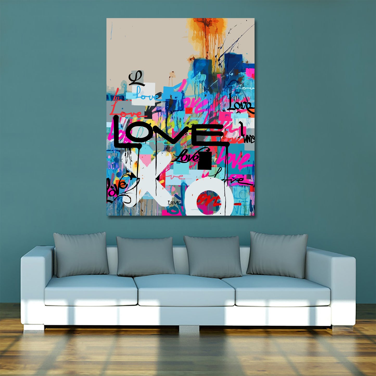 Quadro moderno stampa su tela Pop Art Love Abstract Style