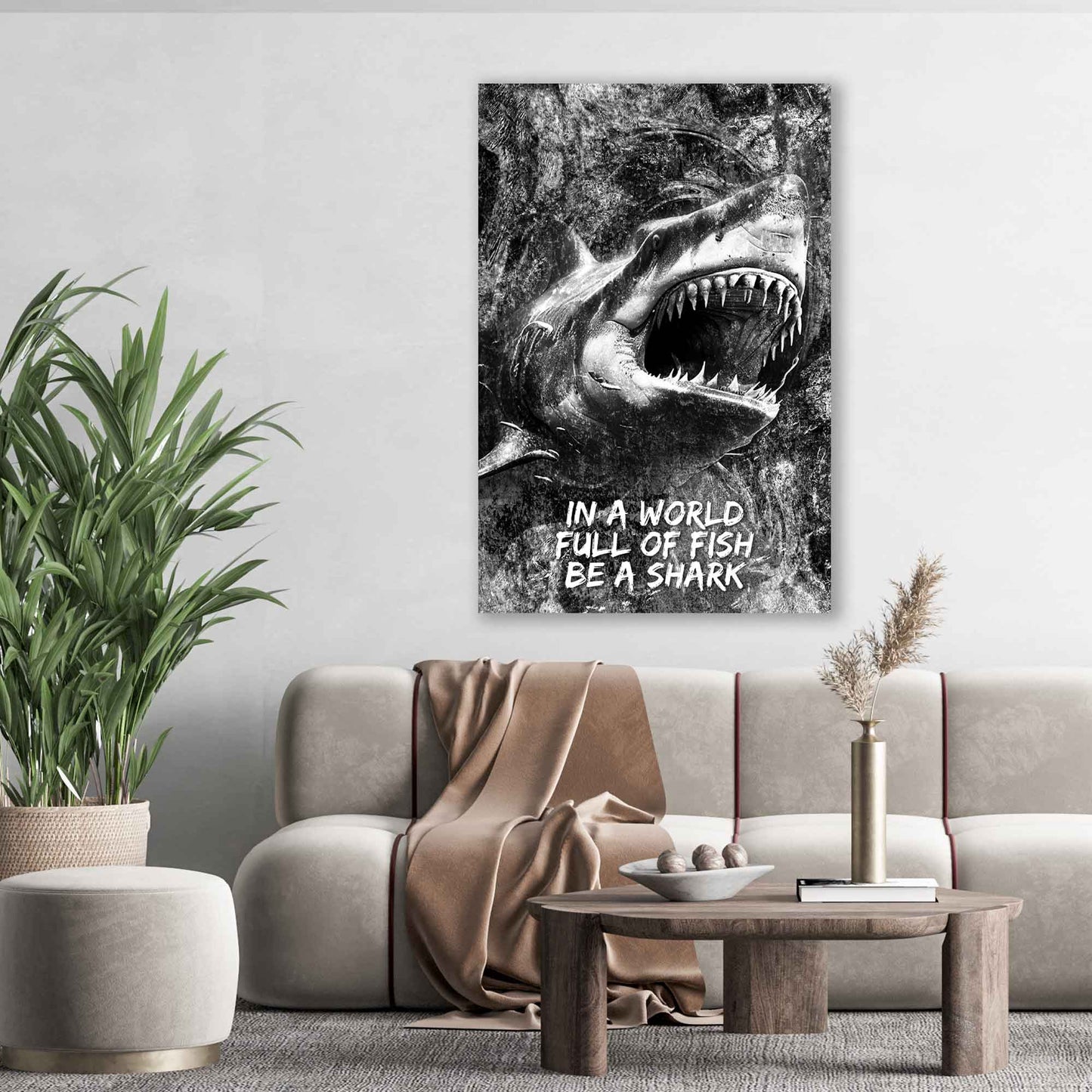 Quadro stampa su tela motivazionale Squalo Be A Shark