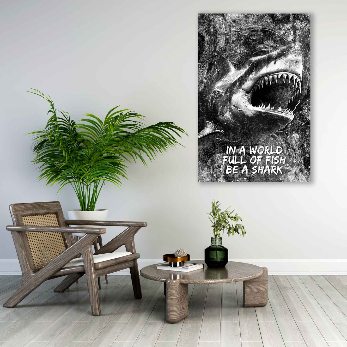 Quadro stampa su tela motivazionale Squalo Be A Shark