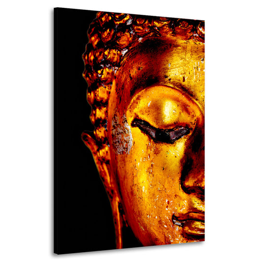 Quadro stampa su tela Buddha meditativo Gold Edition
