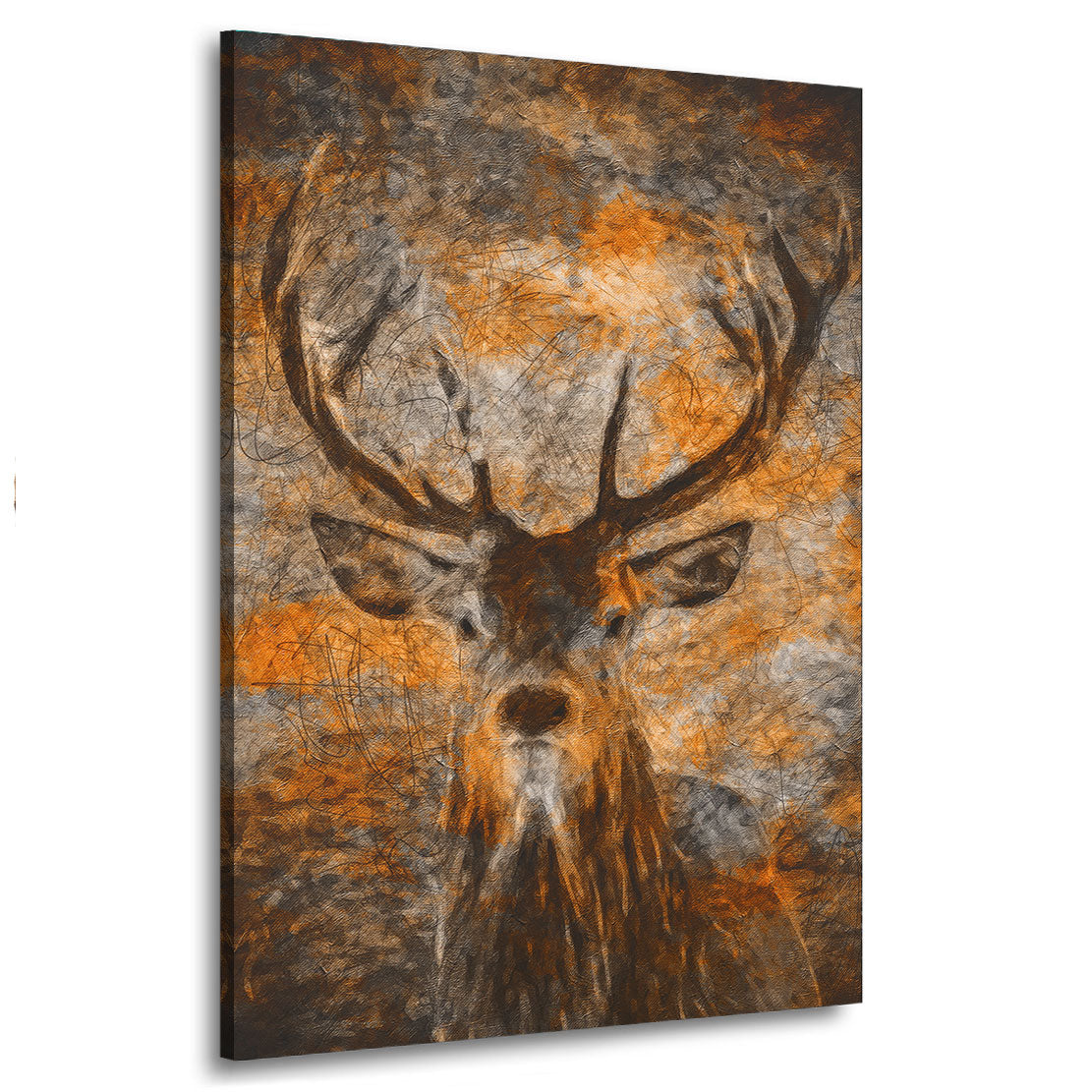 Quadro stampa su tela astratto cervo Brown Edtion, animal