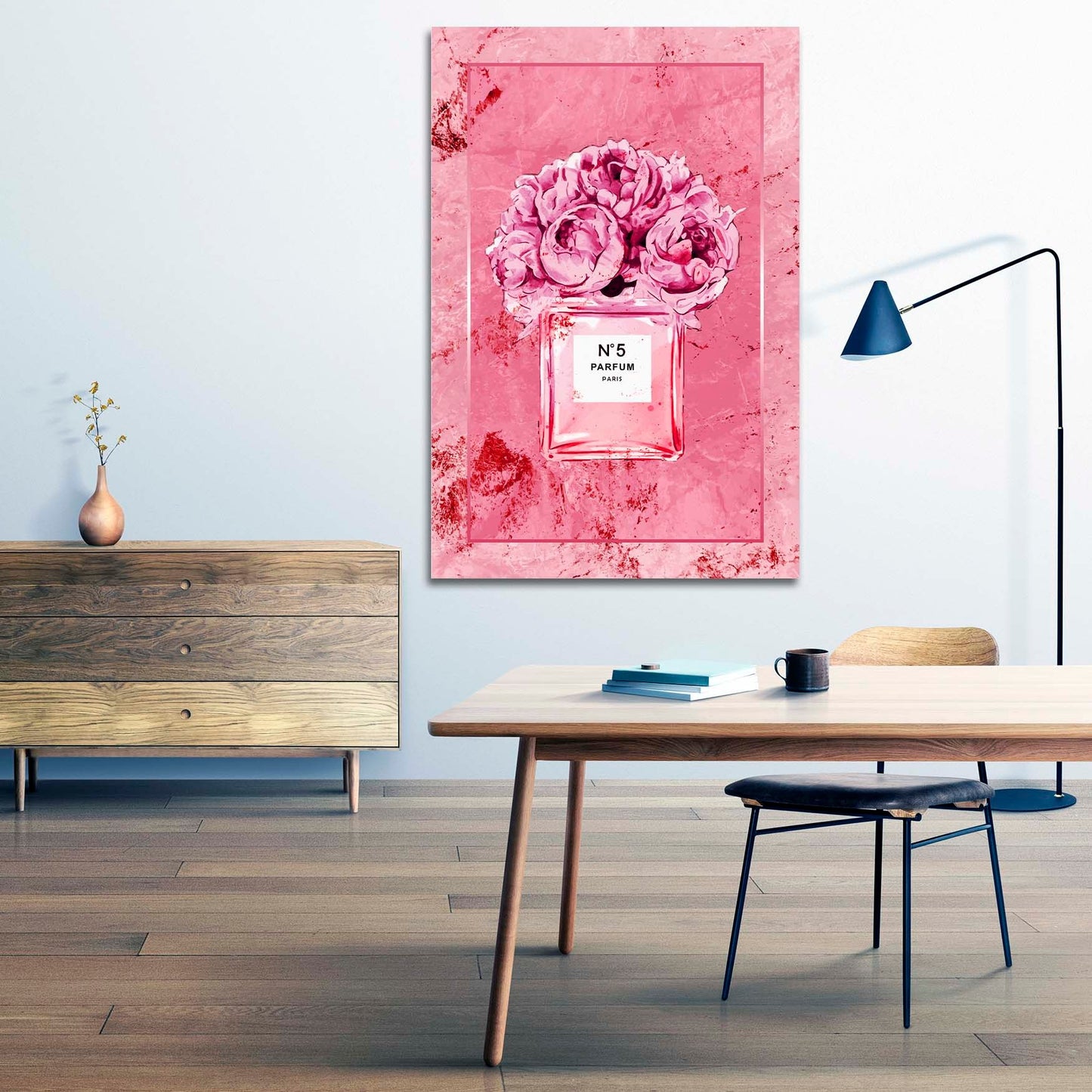 Quadro profumo bottiglia arte Pop Art rosa