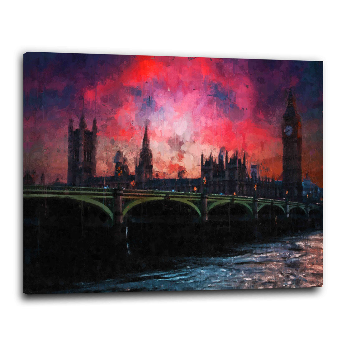 Quadro stampa su tela Inghilterra città Londra Big Ben Abstract - Artedinoi