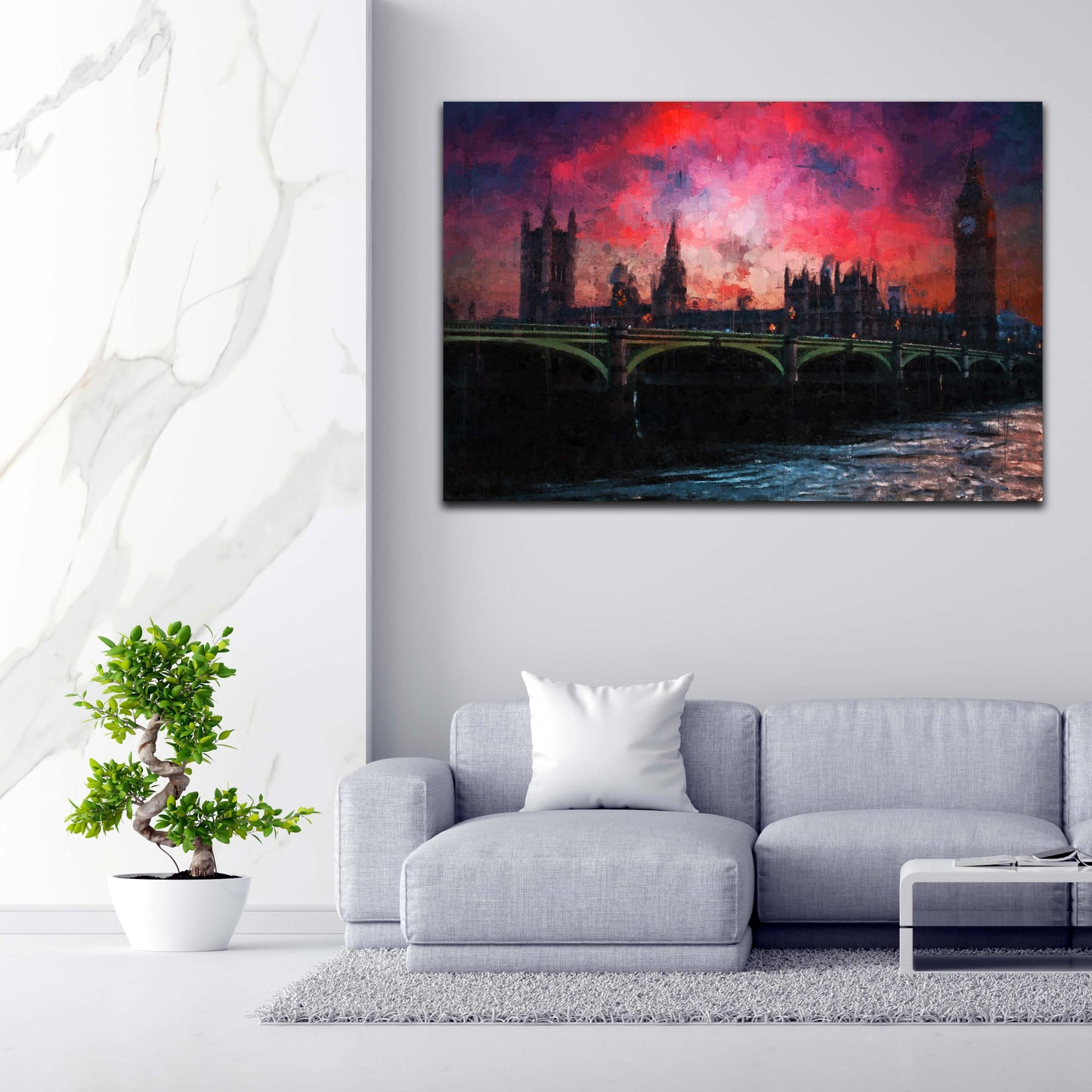 Quadro stampa su tela Inghilterra città Londra Big Ben Abstract - Artedinoi