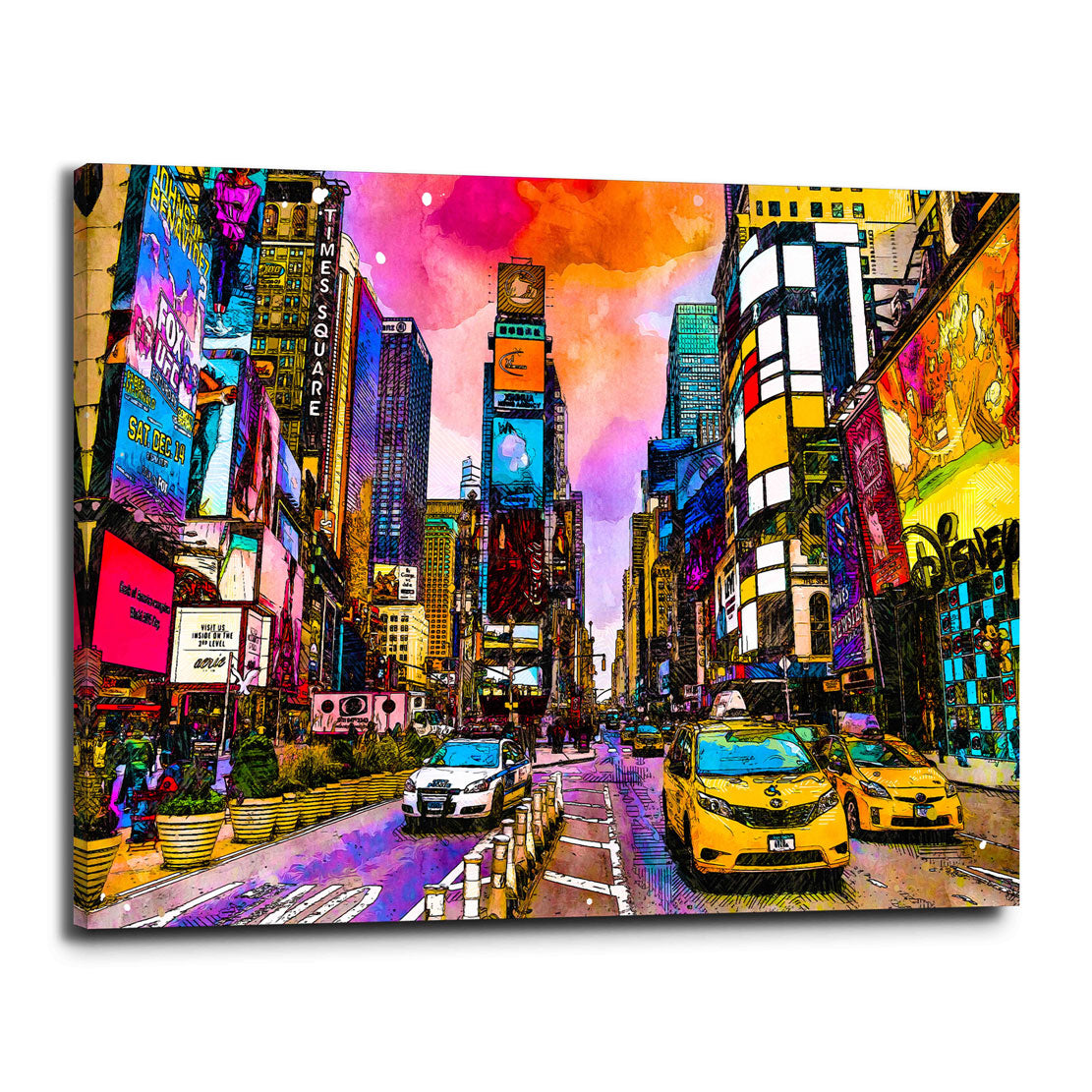 Quadro stampa su New York Times Square Colour Pop Art Style - Artedinoi