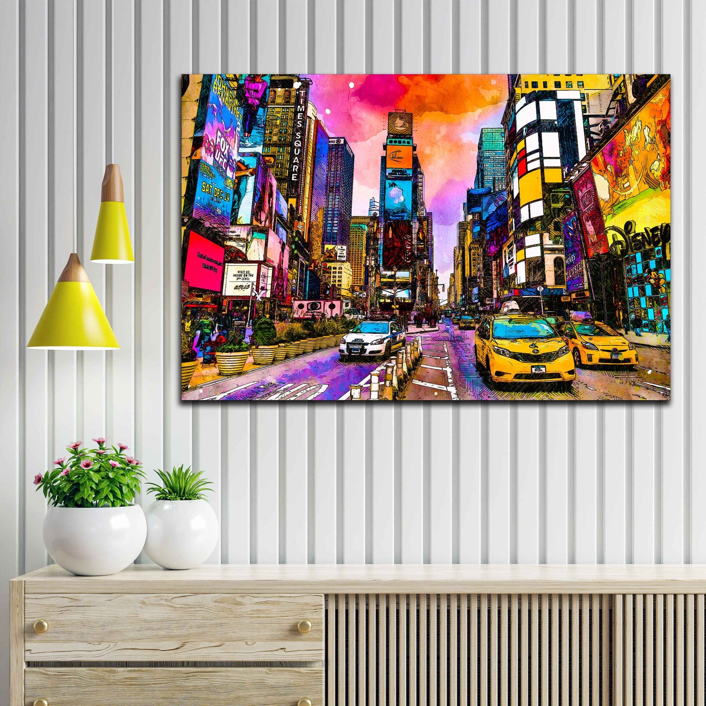 Quadro stampa su New York Times Square Colour Pop Art Style - Artedinoi