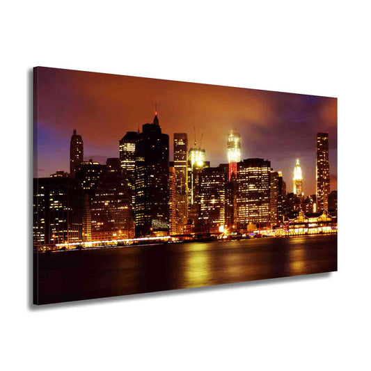 Quadro stampa su tela USA New York Manhattan Beautiful Skyline