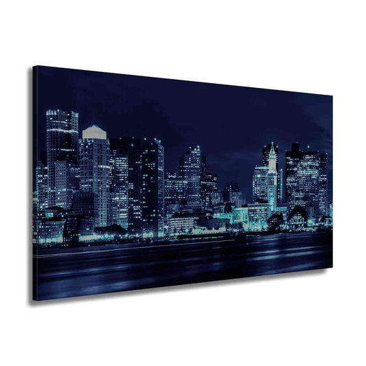 Quadro stampa su tela USA New York  Manhattan Skyline Dark Blue - Artedinoi