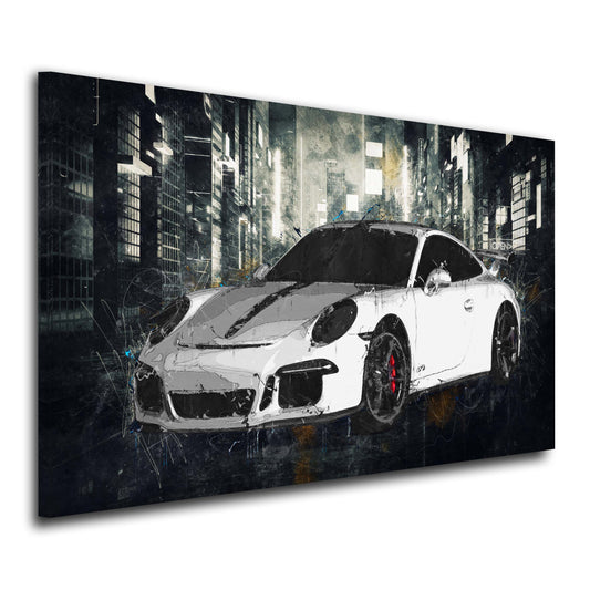 Quadro astratto auto sportiva Porsche 911 - Artedinoi