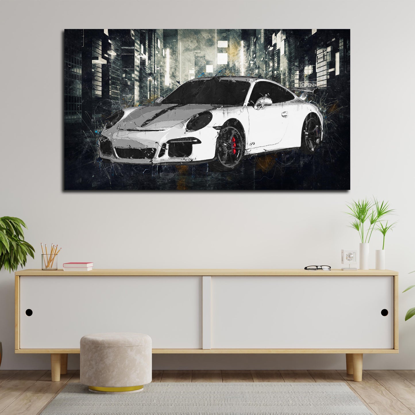 Quadro astratto auto sportiva Porsche 911 - Artedinoi