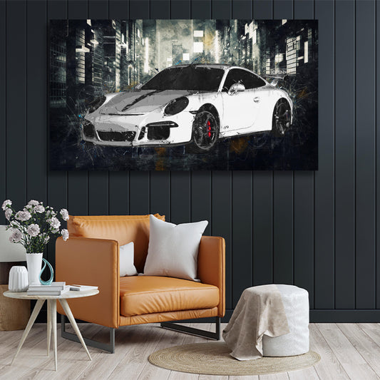 Quadro astratto auto sportiva Porsche 911 - Artedinoi