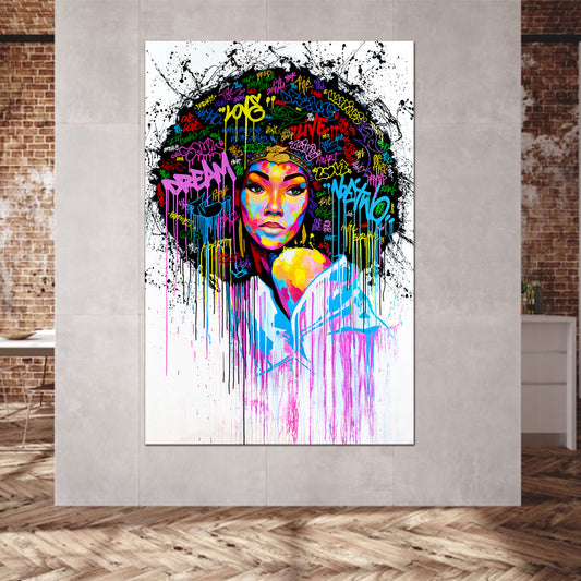 Quadro stampa su tela donna africana Pop Art African Look