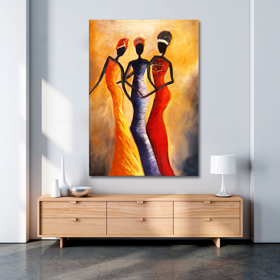 Quadro stampa su tela donne africane eleganza africana Abstract Style