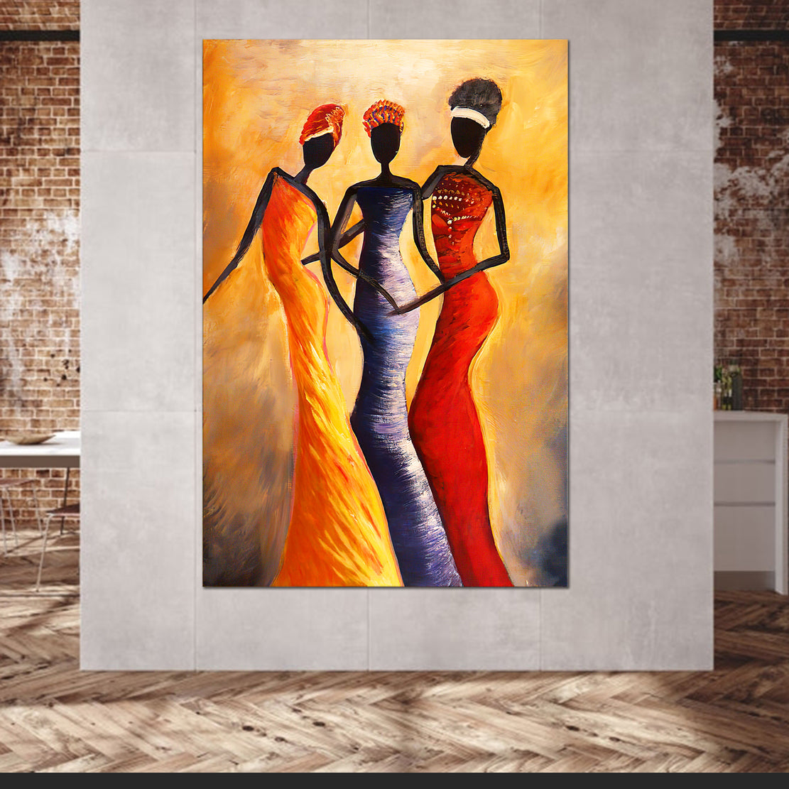 Quadro stampa su tela donne africane eleganza africana Abstract Style