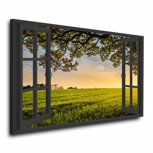 Quadro stampa su tela finestra aperta Landscape View Style